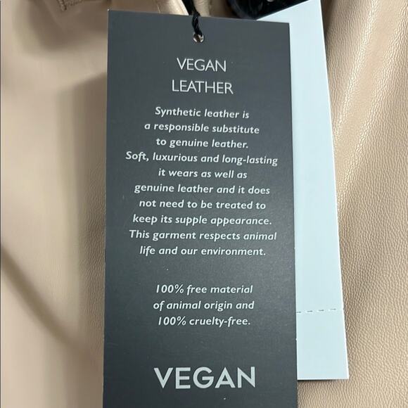 NVLT Tan Vegan Leather Jacket Cropped Classic | Size M - Picture 7 of 9